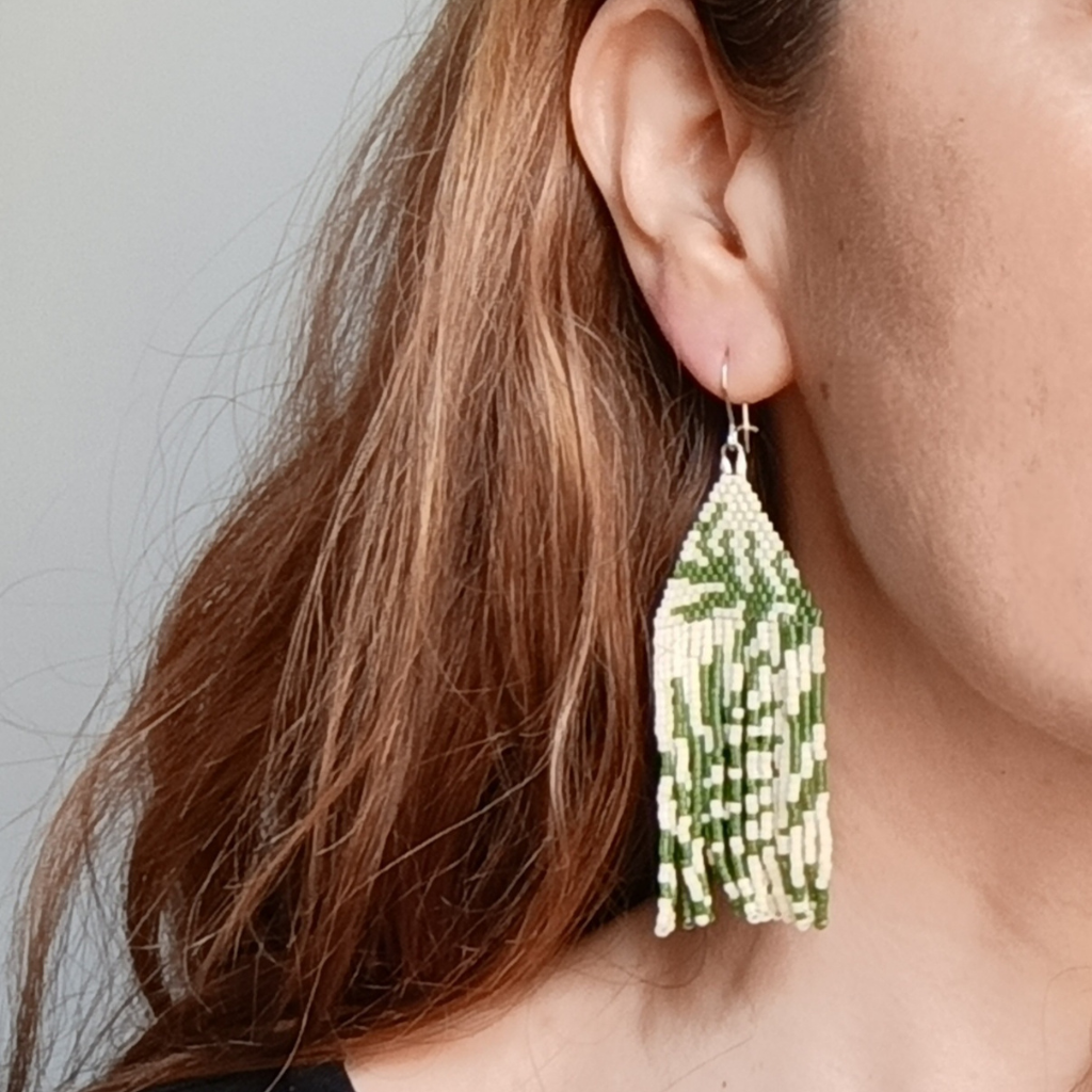 pendientes miyuki hechos a mano